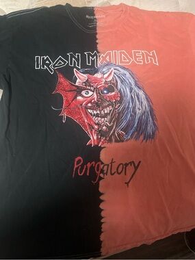 Iron Maiden Purgatory Split Short-Sleeve Tee - Black & Red